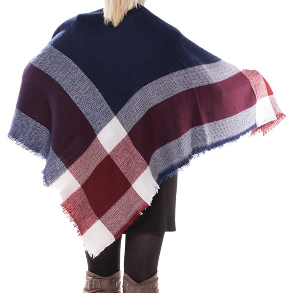 Oversized Red Multi SHAWL PLAID Woman’s Scarf *NWT - Picture 4 of 4